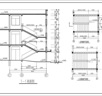 某市三层医院办公楼的CAD建筑方案设计