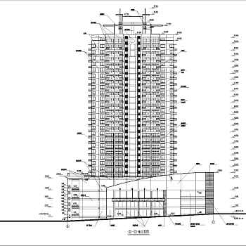 某高层商住大厦建筑施工设计CAD图