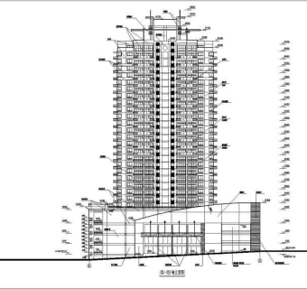 某高层商住大厦建筑施工设计CAD图
