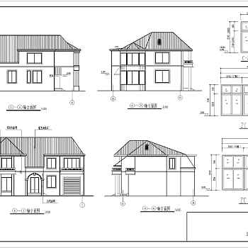 北方二层别墅住宅楼建筑设计CAD施工图纸3D模型