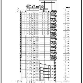 某酒店办公楼建筑CAD设计方案图