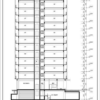 一栋高层商住楼建筑施工设计CAD图纸