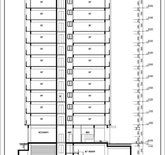 一栋高层商住楼建筑施工设计CAD图纸