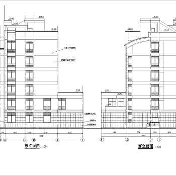 多层办公楼全套建筑设计CAD施工图