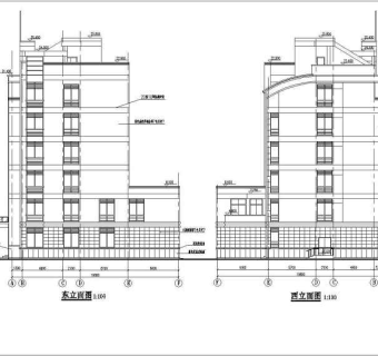 多层办公楼全套建筑设计CAD施工图