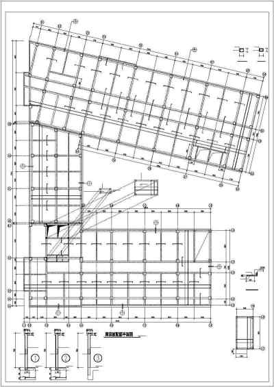 框架结构医院康复中心结构施工图（七层筏板基础大型三甲医院）