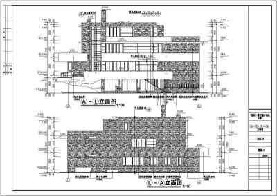 某地三层流水别墅建筑设计图（整套）