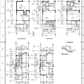 欧式联排别墅建筑设计施工图