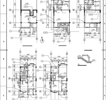 欧式联排别墅建筑设计施工图