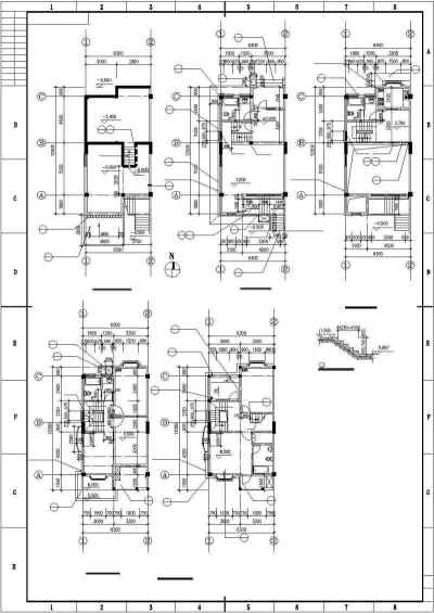 欧式联排别墅建筑设计施工图