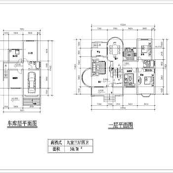 几套别墅户型建筑设计图纸