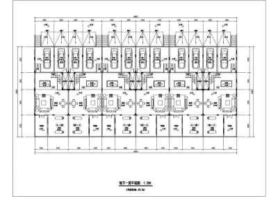 法式风格四层叠拼别墅设计施工图