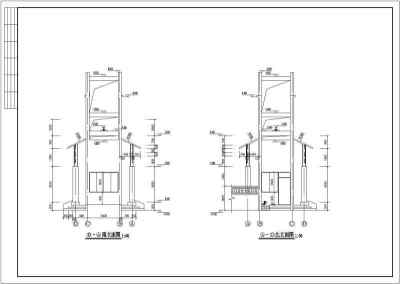 别墅小区大门建筑cad施工图