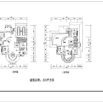 多个农村别墅设计cad建筑方案图