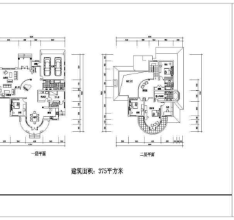 多个农村别墅设计cad建筑方案图