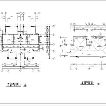 两户双联式别墅建筑设计图