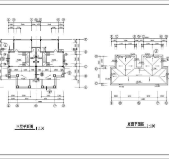 两户双联式别墅建筑设计图
