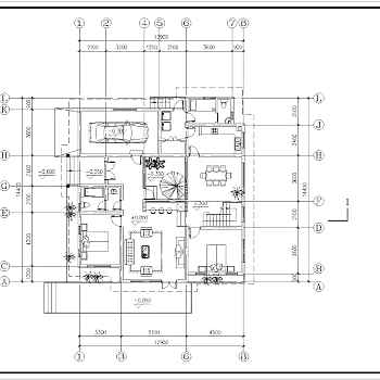 某奢华欧式别墅建筑图（带效果图）