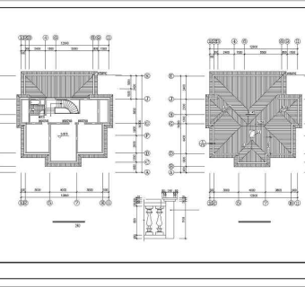 单体欧式别墅建筑设计图纸