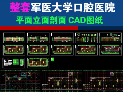 原创军医大学口腔医院CAD图纸3D模型