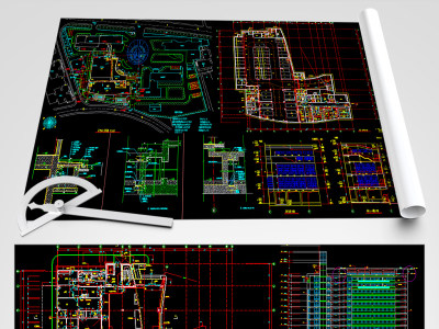 原创胸科医院CAD全套平面装修图3D模型