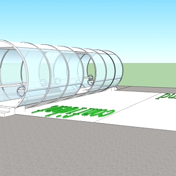 景观设计候车亭ｓｋｐ文件3D模型