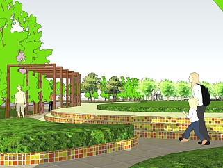 广场景观设计效果图图片3D模型