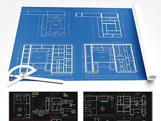 原创CAD整木家具设计图纸榻榻米柜子酒柜衣柜-版权可商用3D模型