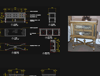原创美式柜子CAD图纸-版权可商用3D模型
