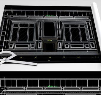 原创新中式护墙板CAD新中式吊顶CAD-版权可商用3D模型