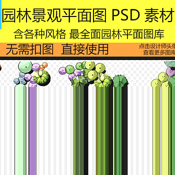 原创园林景观彩平图|园林景观后期PSD分层素材-版权可商用3D模型