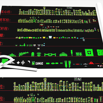 原创罗马柱CAD圆柱CAD栏杆CAD雕刻图库-版权可商用3D模型