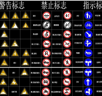 原创交通警令道路指示标志CAD图库-版权可商用3D模型