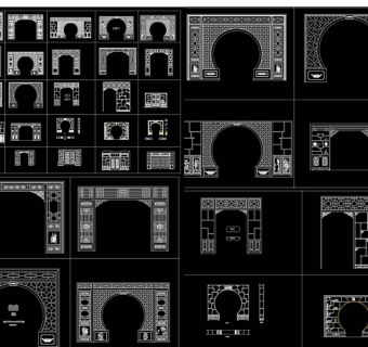 原创整木中式屏风博古架cad合集-版权可商用3D模型