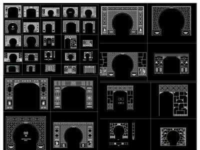 原创整木中式屏风博古架cad合集-版权可商用3D模型