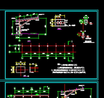 原创钢结构车棚施工图-版权可商用3D模型