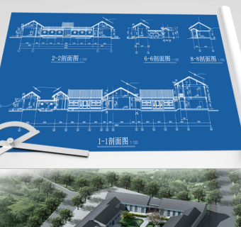 原创全套四合院建筑CAD施工图效果图-版权可商用3D模型