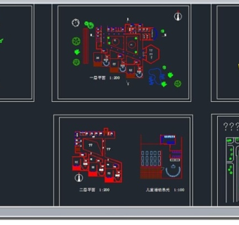 原创幼儿园CAD游乐设施规划图3D模型