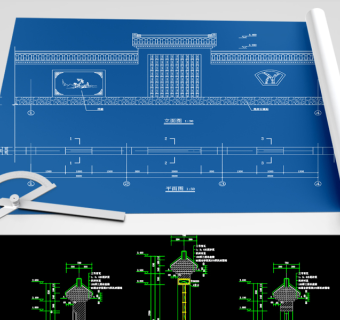 原创古建围墙施工CAD图纸-版权可商用3D模型