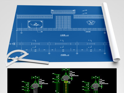 原创古建围墙施工CAD图纸-版权可商用3D模型