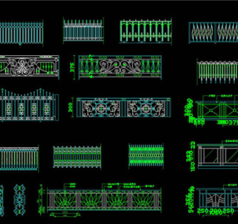 原创铁艺栏杆CAD设计图纸3D模型