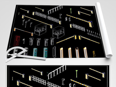 原创停车场管理系统图-版权可商用3D模型