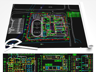 原创全套教学楼CAD弱电系统施工图-版权可商用3D模型