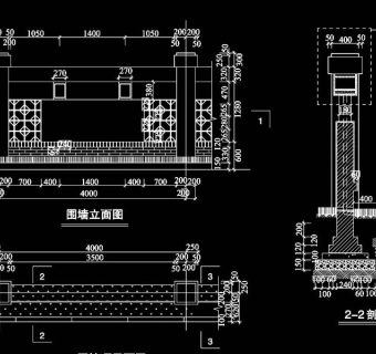 原创CAD围墙建筑结构图-版权可商用3D模型