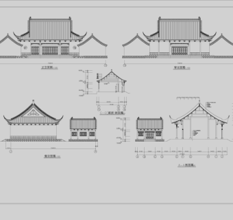 原创2018精选中式仿古建筑四合院民居住宅古建CAD施工图纸-版权可商用3D模型