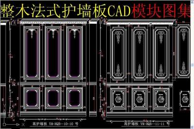 原创整木法式护墙板CAD模块图集-版权可商用3D模型