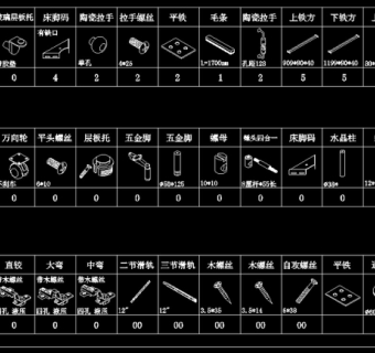 原创CAD五金配件总图-版权可商用3D模型