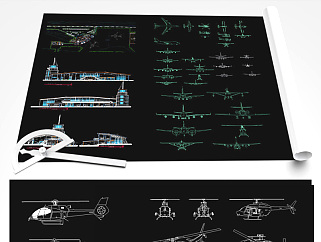 原创精细飞机CAD图纸集合-版权可商用3D模型