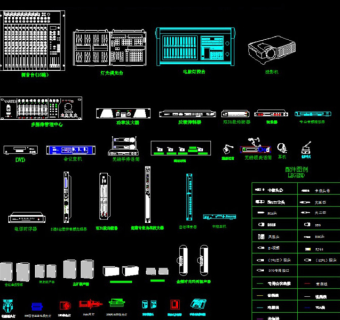 原创会议音响灯光器材CAD图库图块模板-版权可商用3D模型