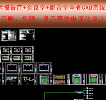 原创学校报告厅影音室会议室系统弱电CAD-版权可商用3D模型